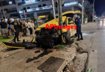 Ταξί προσέκρουσε σε κολώνα στην Πλατεία της Αγίας Παρασκευής